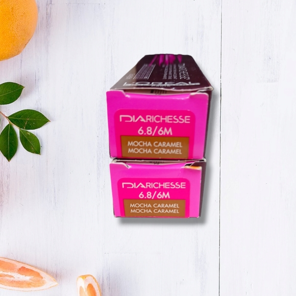 L'Oreal Professionnel DIARichesse 2 Tubes Ammonia-Free 6.8/6M Mocha Caramel - Picture 2 of 16